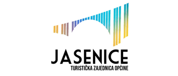 Logo of Jasenice municipality featuring colorful vertical lines and the text 'Jasenice Turistička Zajednica Općine'