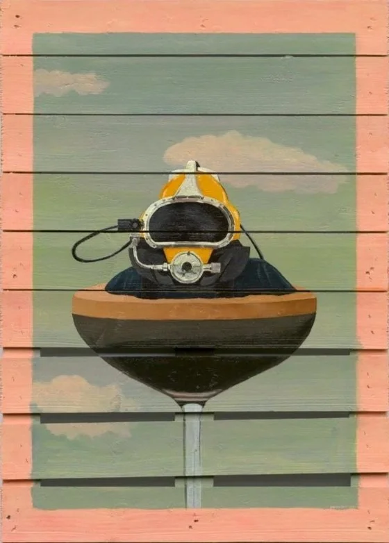 Trouble in Paradise, 2023
Acrylic on wood pallet top
70 x 97cm