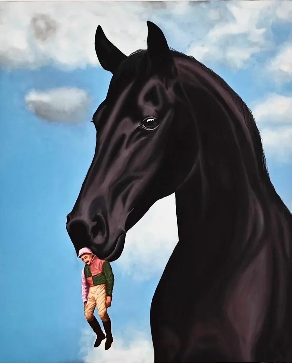 Horse bets on wrong jockey, 2025
Oil on canvas
50 x 60cm
