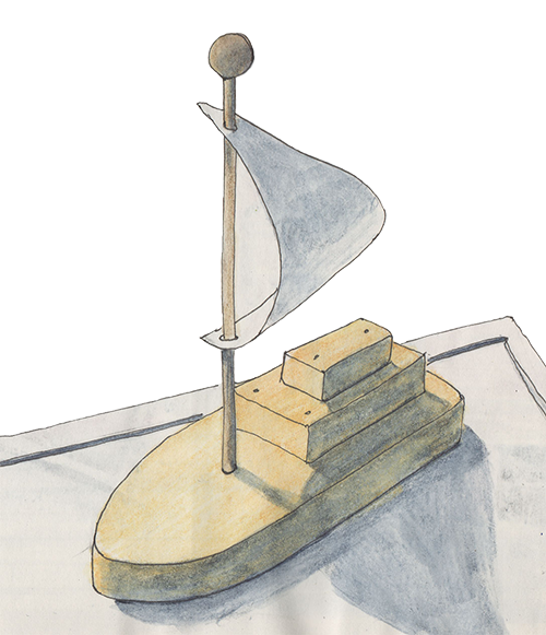 watercolor toy boat