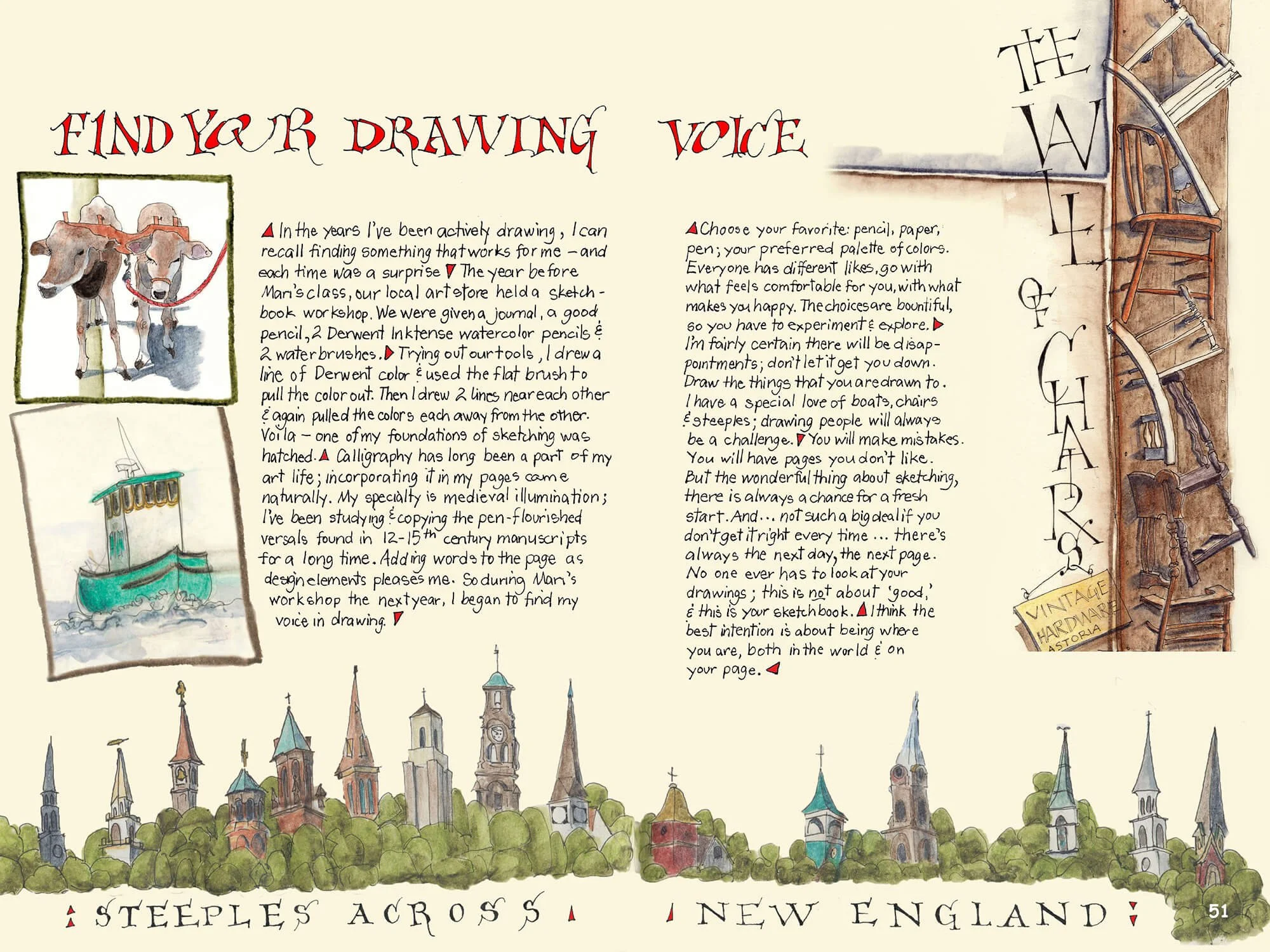 Graphic memoir - headline that says Find Your Drawing Voice 