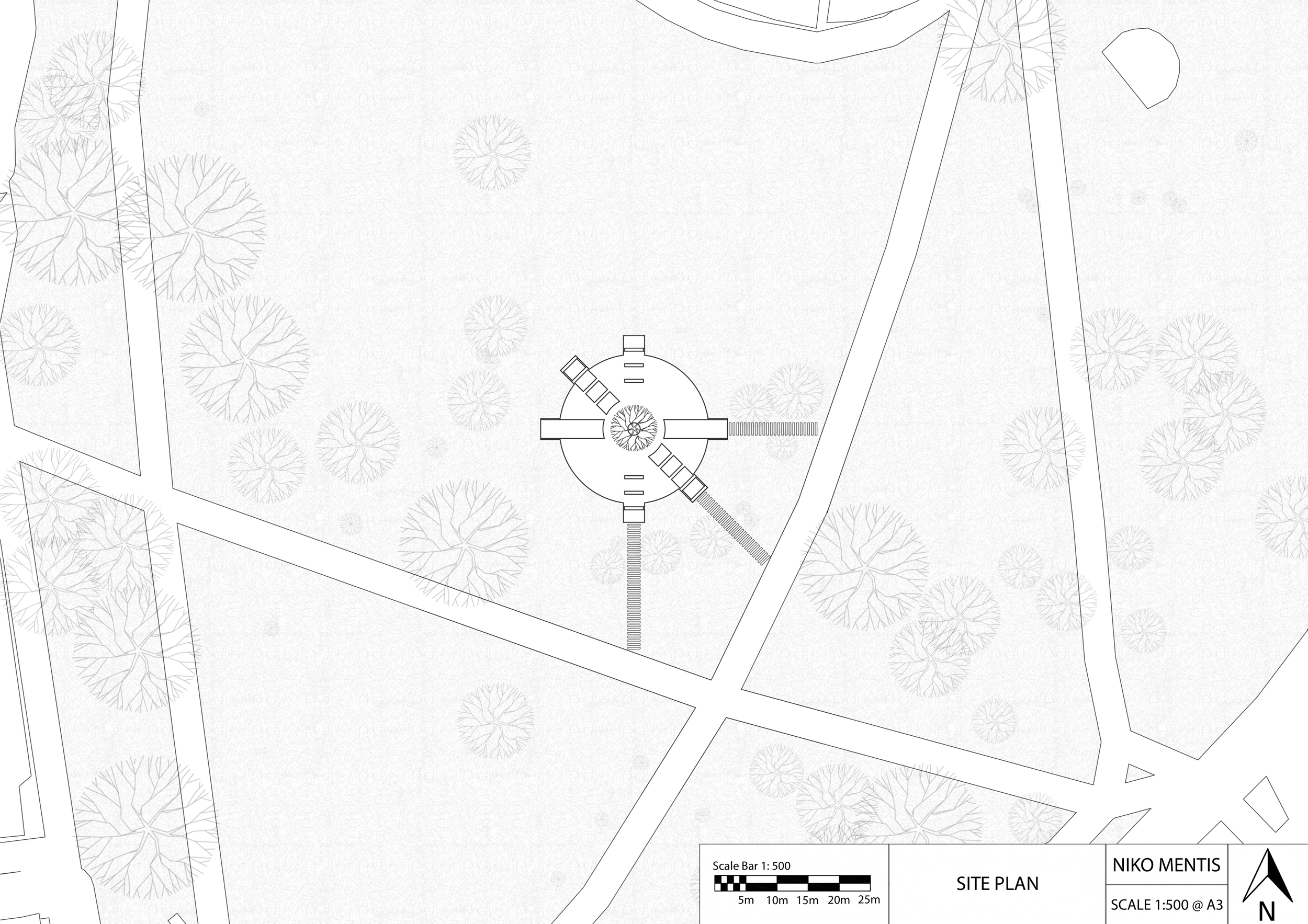 Site plan showing structure in larger context
