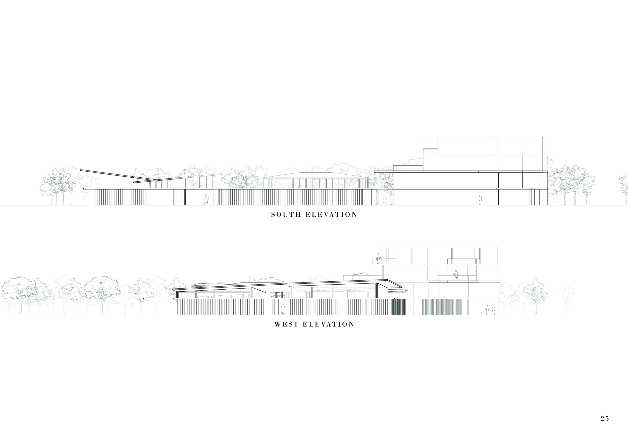 South and West elevations of the whole site