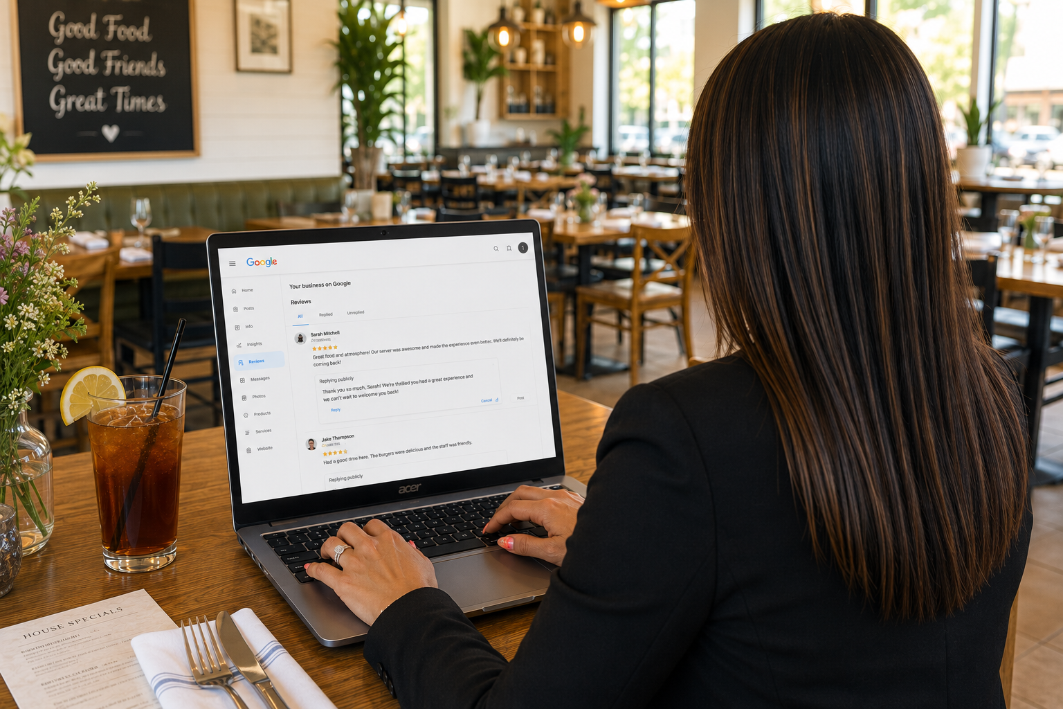 Tanya Marie answering Google reviews