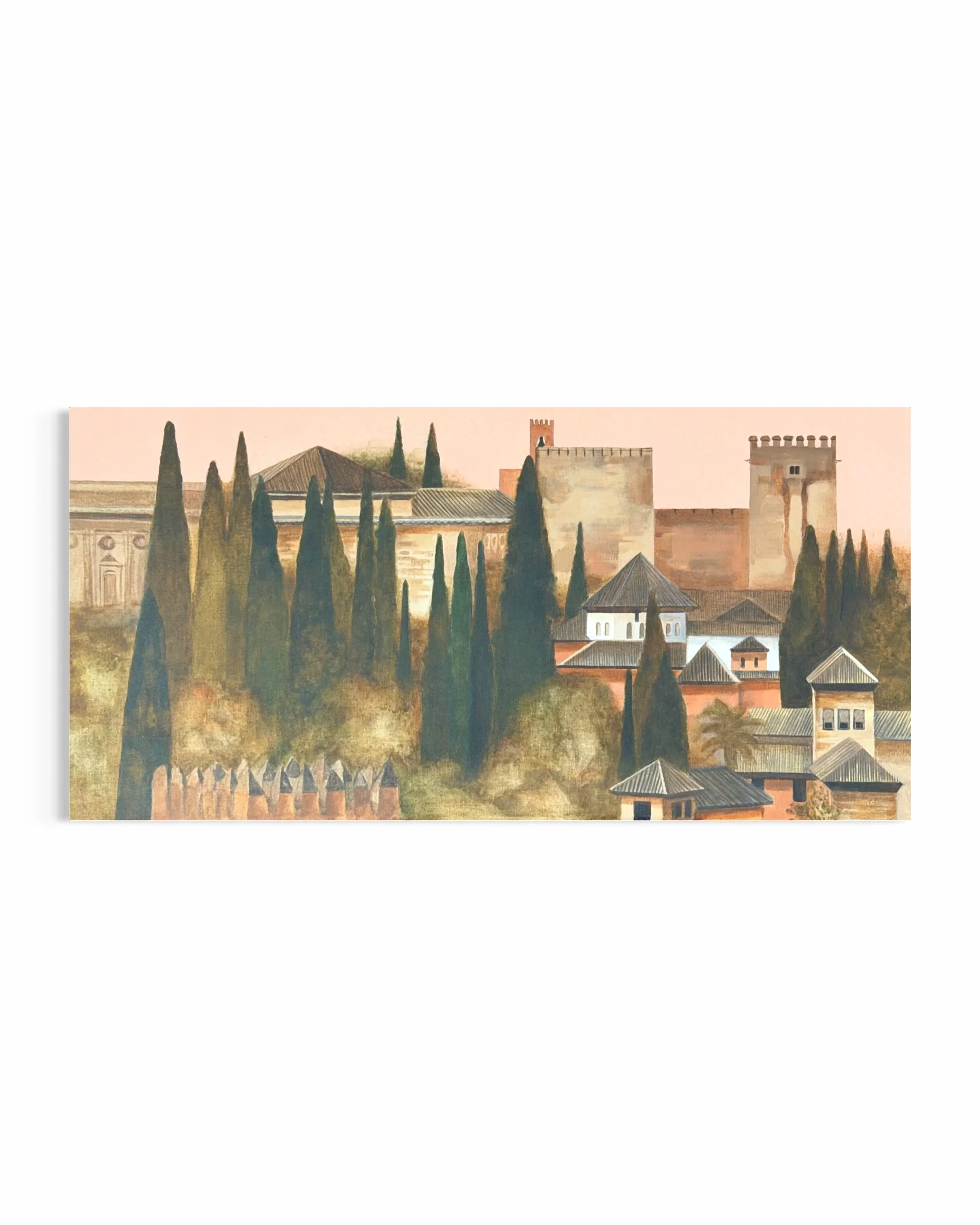 Alhambra con cielo rosado
