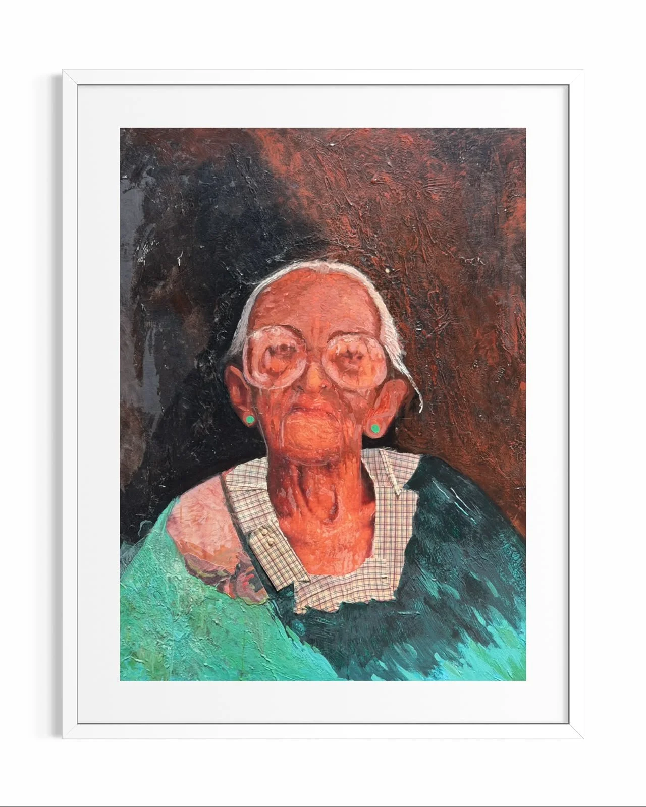 Litografía Retrato de anciana de pueblo
