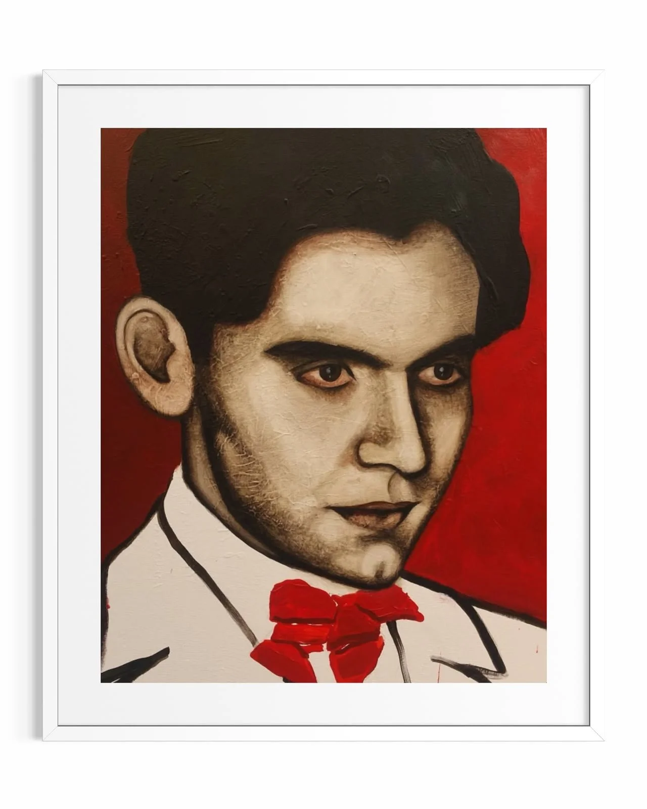 Lorca sobre fondo rojo-Litografía