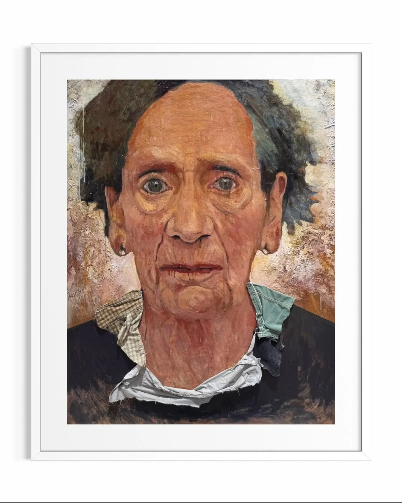 Litografía Retrato de anciana