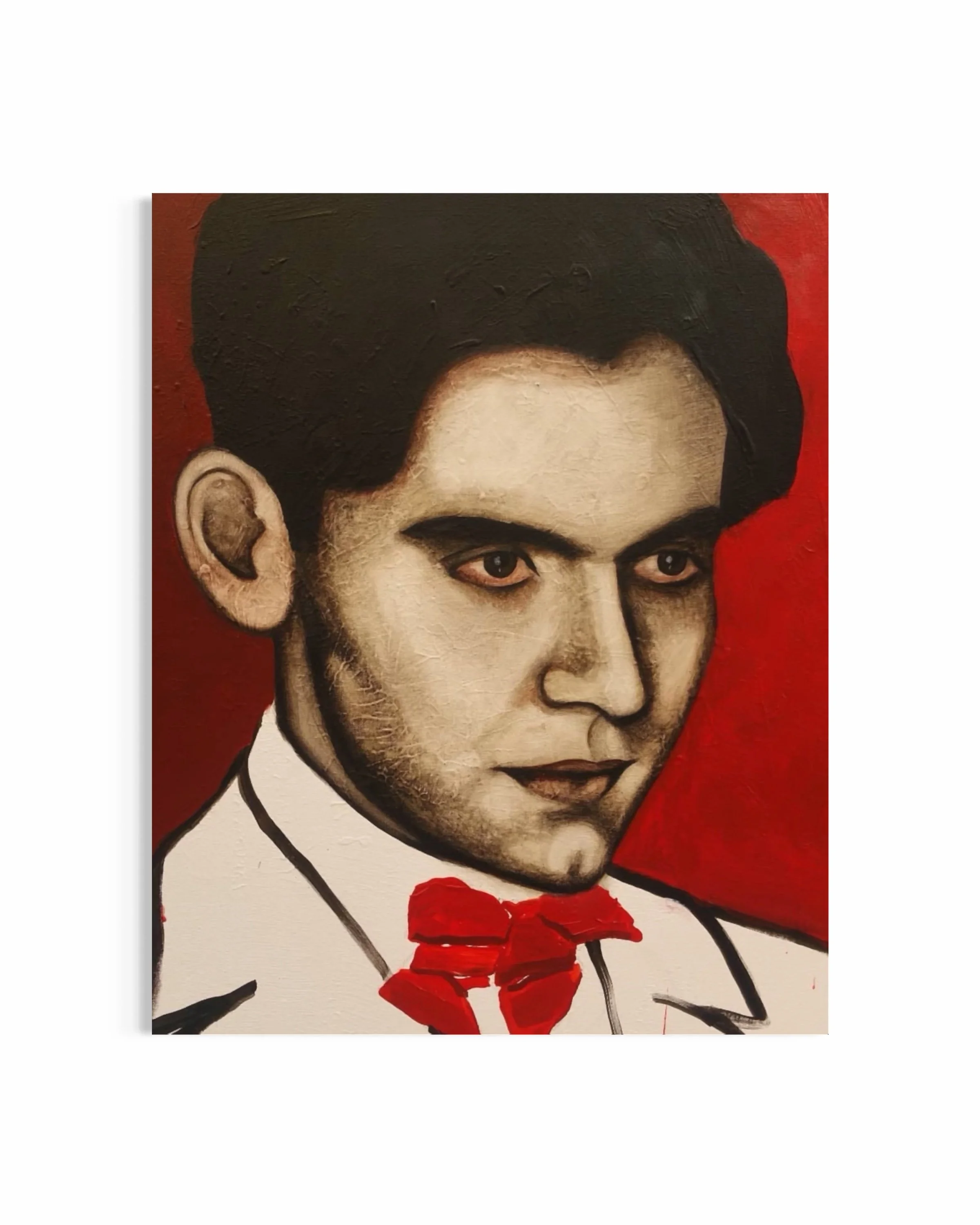 Lorca sobre fondo rojo
