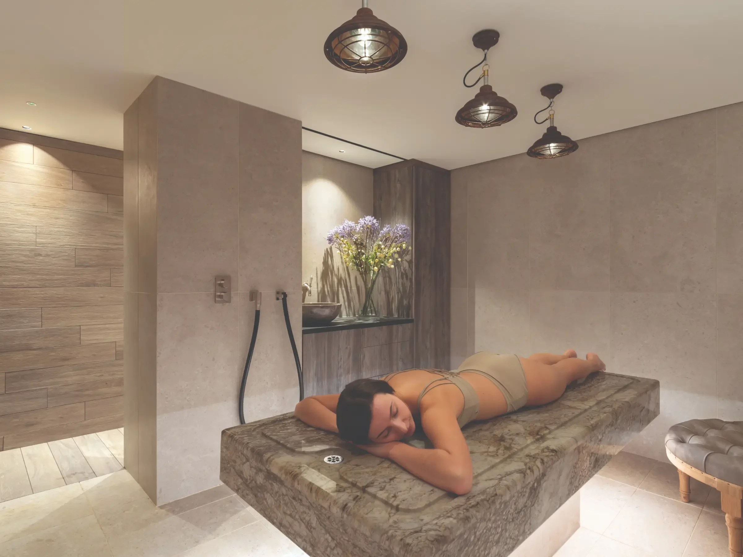 Hammam treatment room at Homefield Grange, part of the spa’s thermal wellness journey