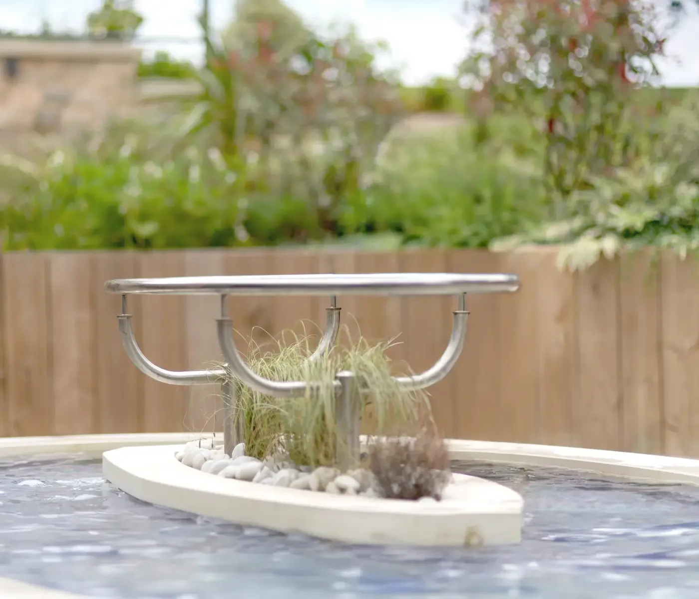 Natural spring-water Kneipp walk and cold plunge in the spa garden at Homefield Grange.
