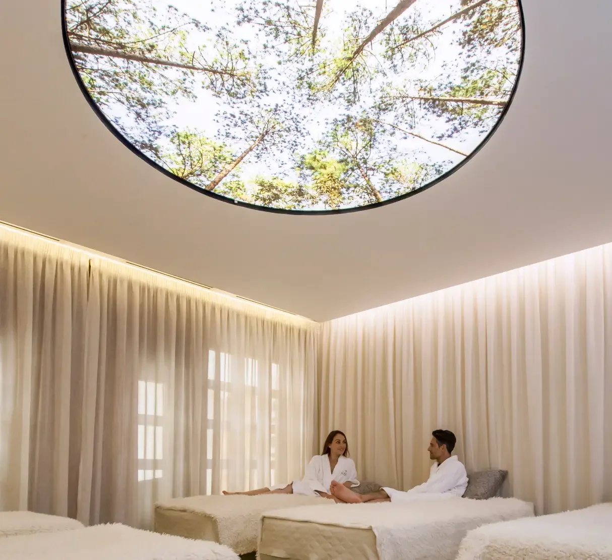 Canopy-inspired rooflight detail in the deep relaxation room at Champneys Forest Mere