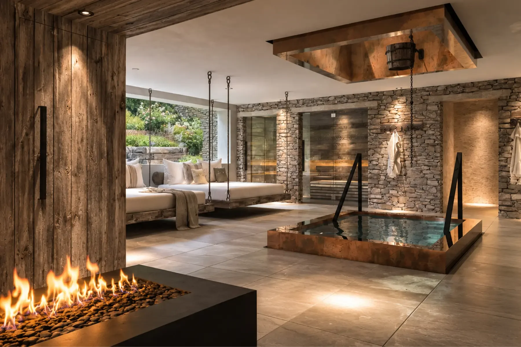 Thermal suite concept at Homefield Grange developed through Butterscotch Design's spa consultancy and design process