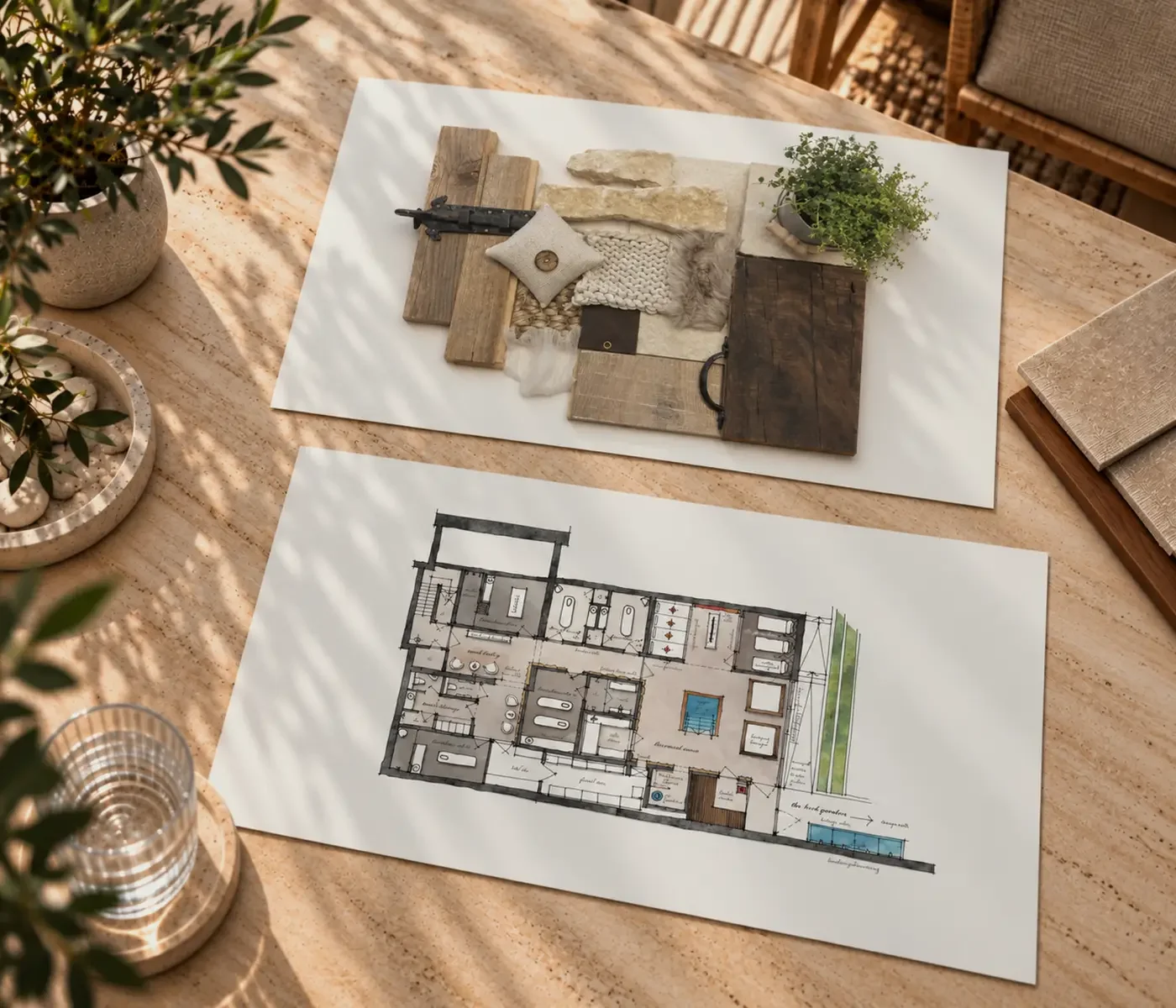 Spa material development and thermal suite spatial planning