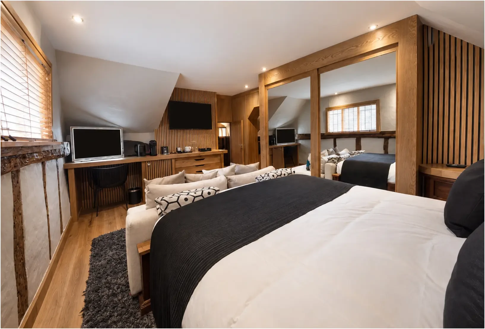 Farmhouse Retreat bedroom with bespoke timber joinery and a warm, contemporary interior inspired by the rural setting.