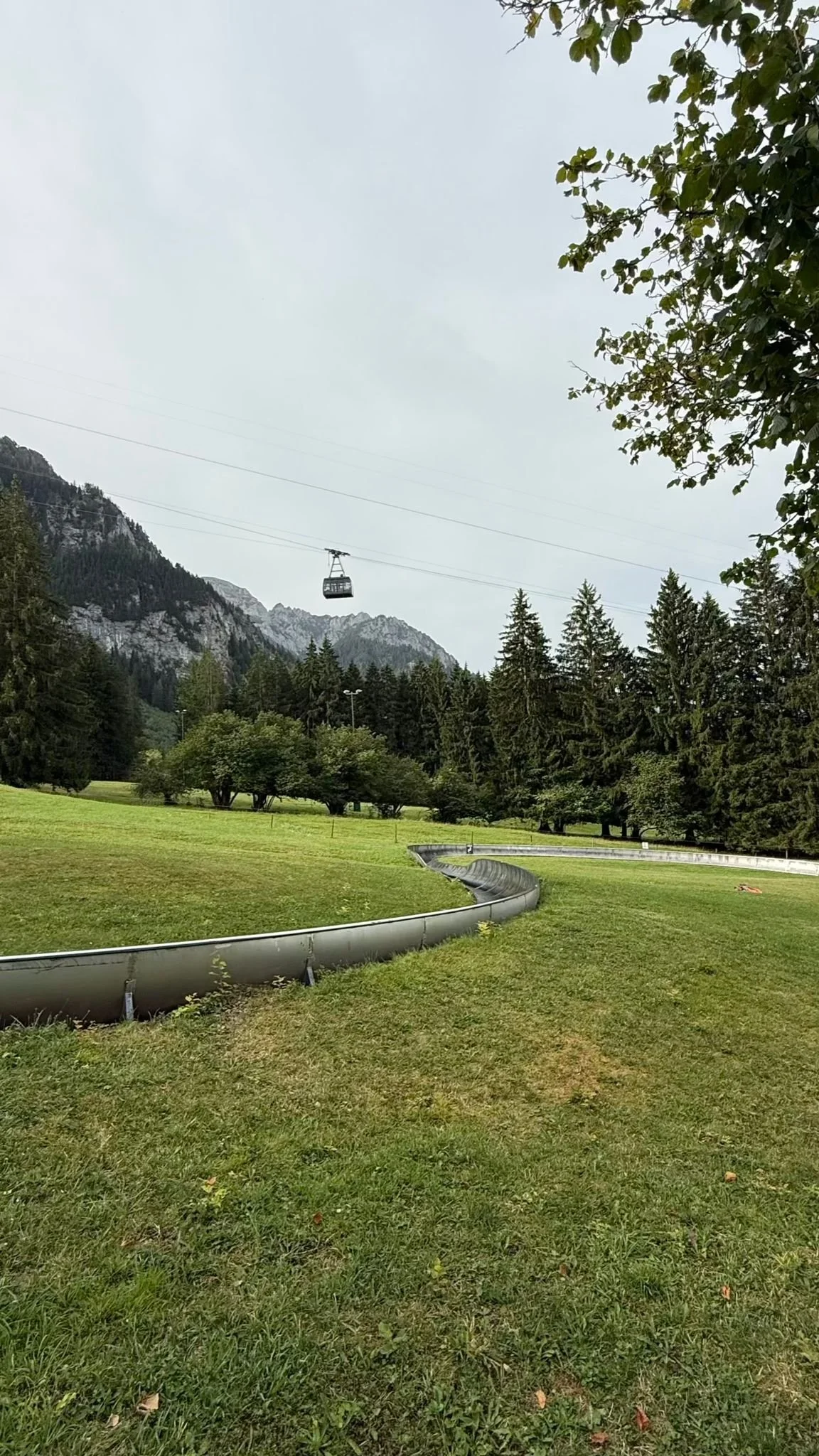 Tegelbergbahn in Schwangau bei Füssen mit Bergpanorama und Sommerrodelbahn