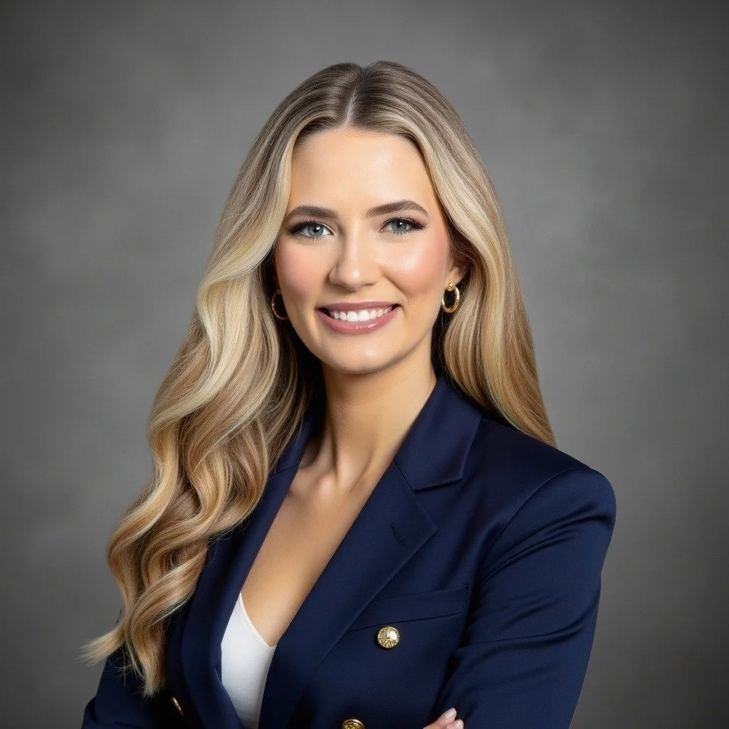 professional headshot of Kerry Froio wearing professional navy blue blazer on gray background