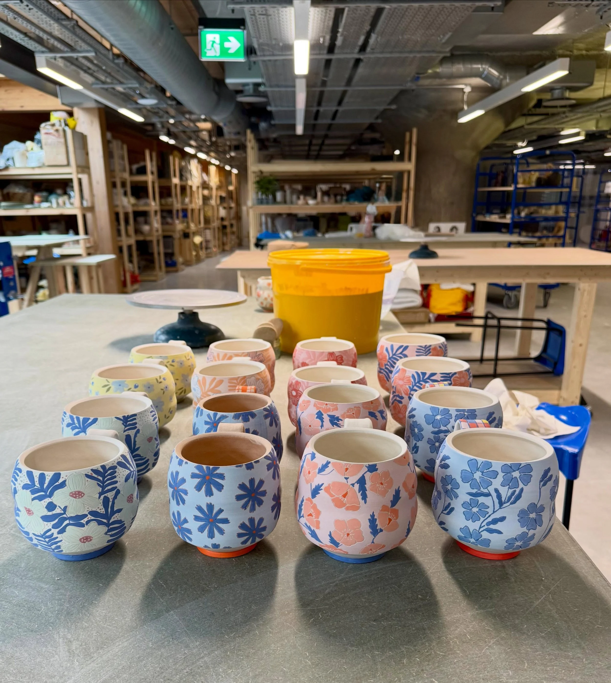A quick peek at my final batch of cups before they went into the glaze kiln for @kindredstudiosartists Open Studios this weekend!

Over 380 artists share this space, working in nearly every medium. There&rsquo;s going to be art tours, live music, wor