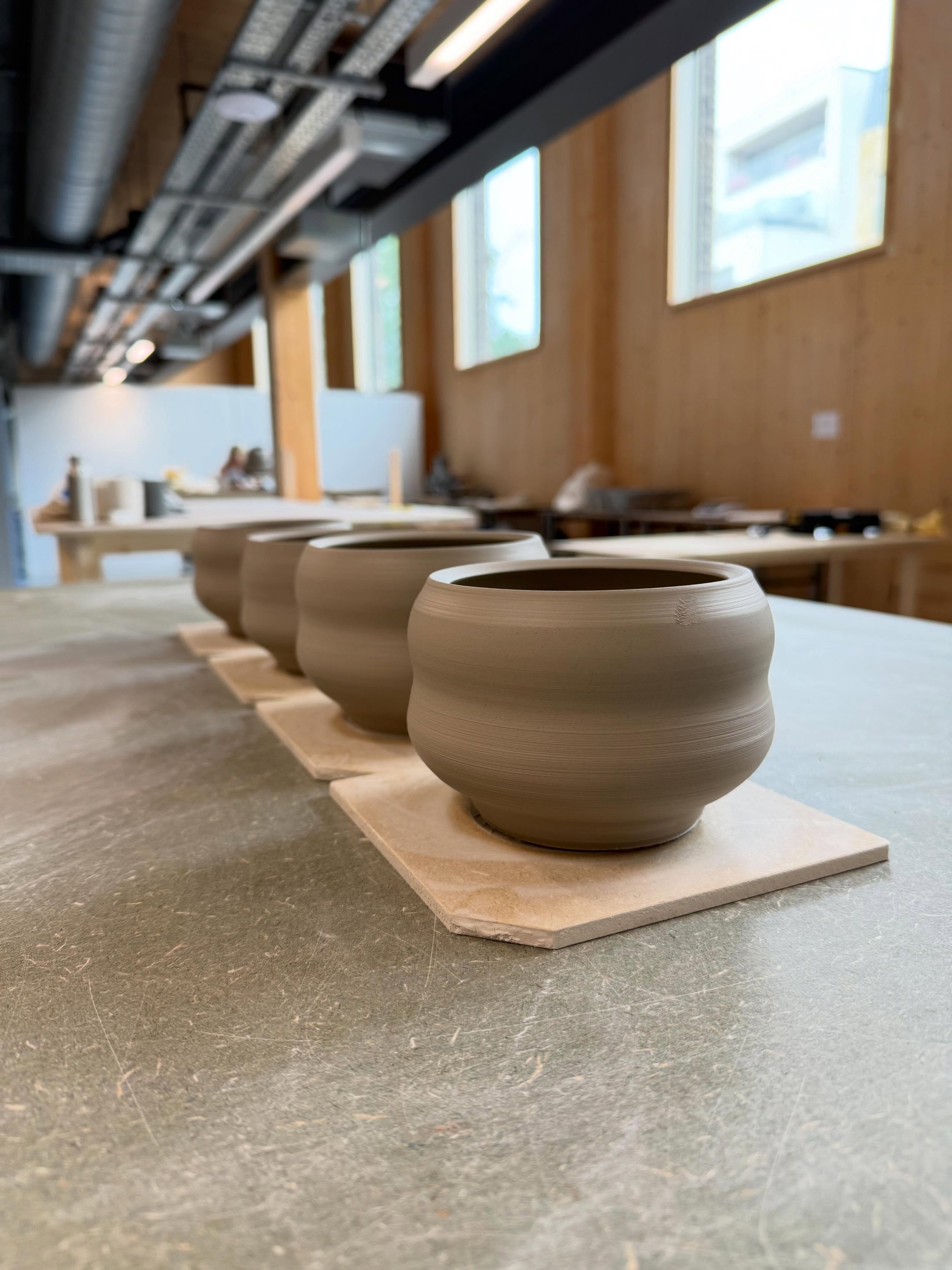 Throwing cups today in preparation for open studios. I&rsquo;ll be there demoing various sgraffito and inlay techniques; come see us! 

Kindred Open Studios: 
Saturday, June 27 (11-6) 
Sunday, June 28 (11-5) 

#openstudioslondon 
#ceramicslondon