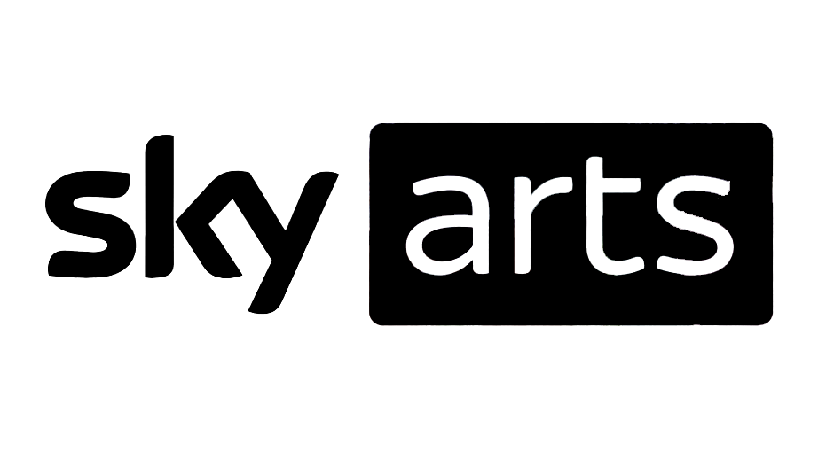 Logo with the text 'sky arts' in lowercase, with 'arts' inside a rounded rectangle.
