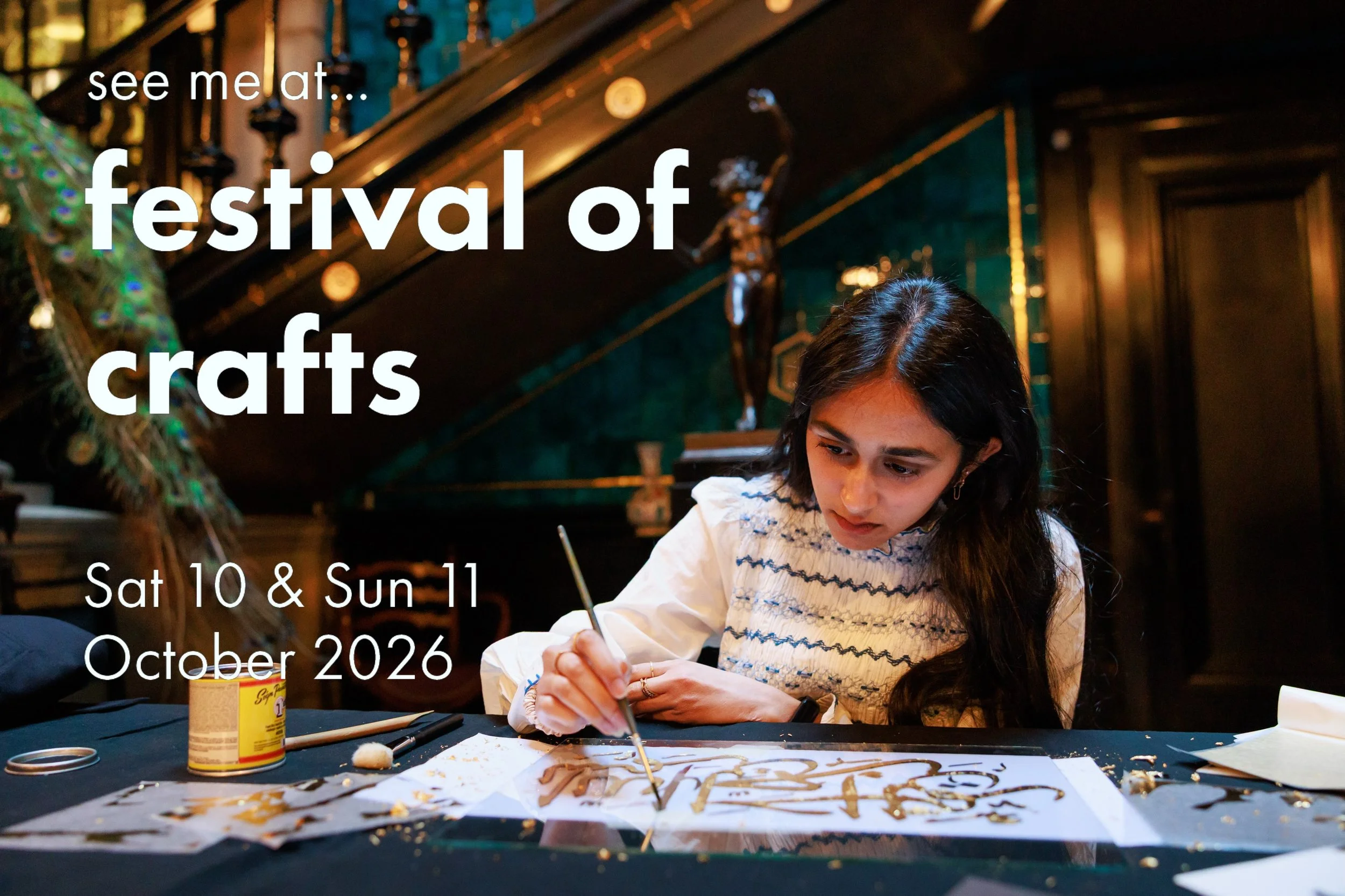 Very excited to share that Studio Nay will be at Farnham Maltings&rsquo; Festival of Crafts, giving a live demonstration of Arabic calligraphy and Gold Leaf Gilding &hearts;️🖋️

Enjoy heritage crafts in the courtyard, alongside other makers and arti