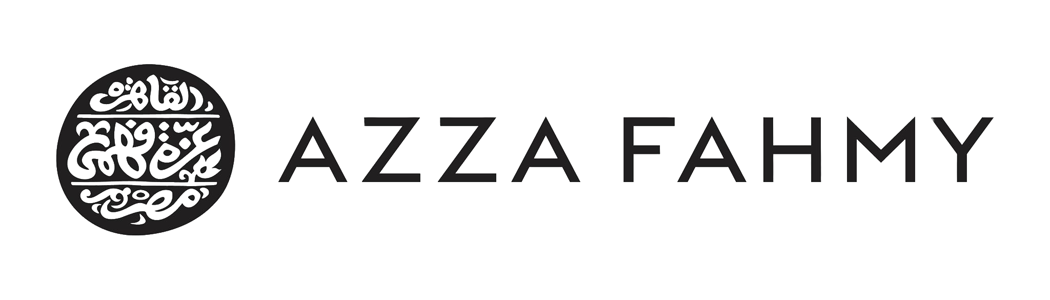 Black logo with Arabic calligraphy inside a circle to the left and the words 'AZZAFAHMY' to the right in a modern font.