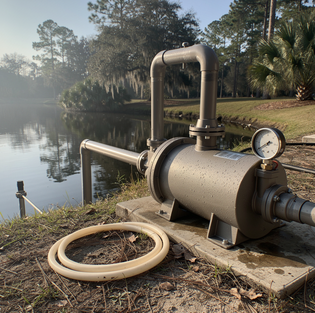 irrigation pump running with low pressure gauge reading