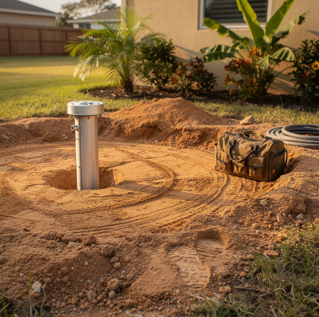 steel well casing capped during abandonment procedure