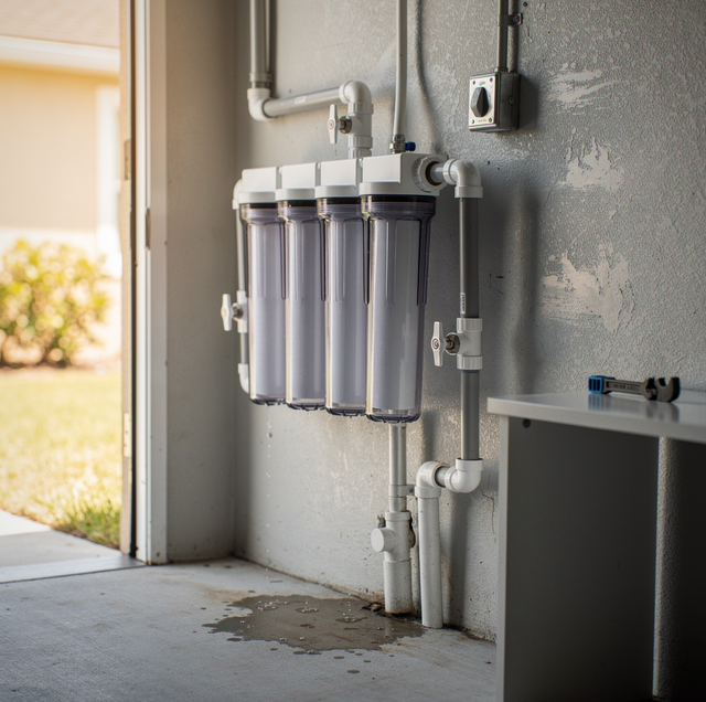 Industrial water filtration system with multiple filter cartridges