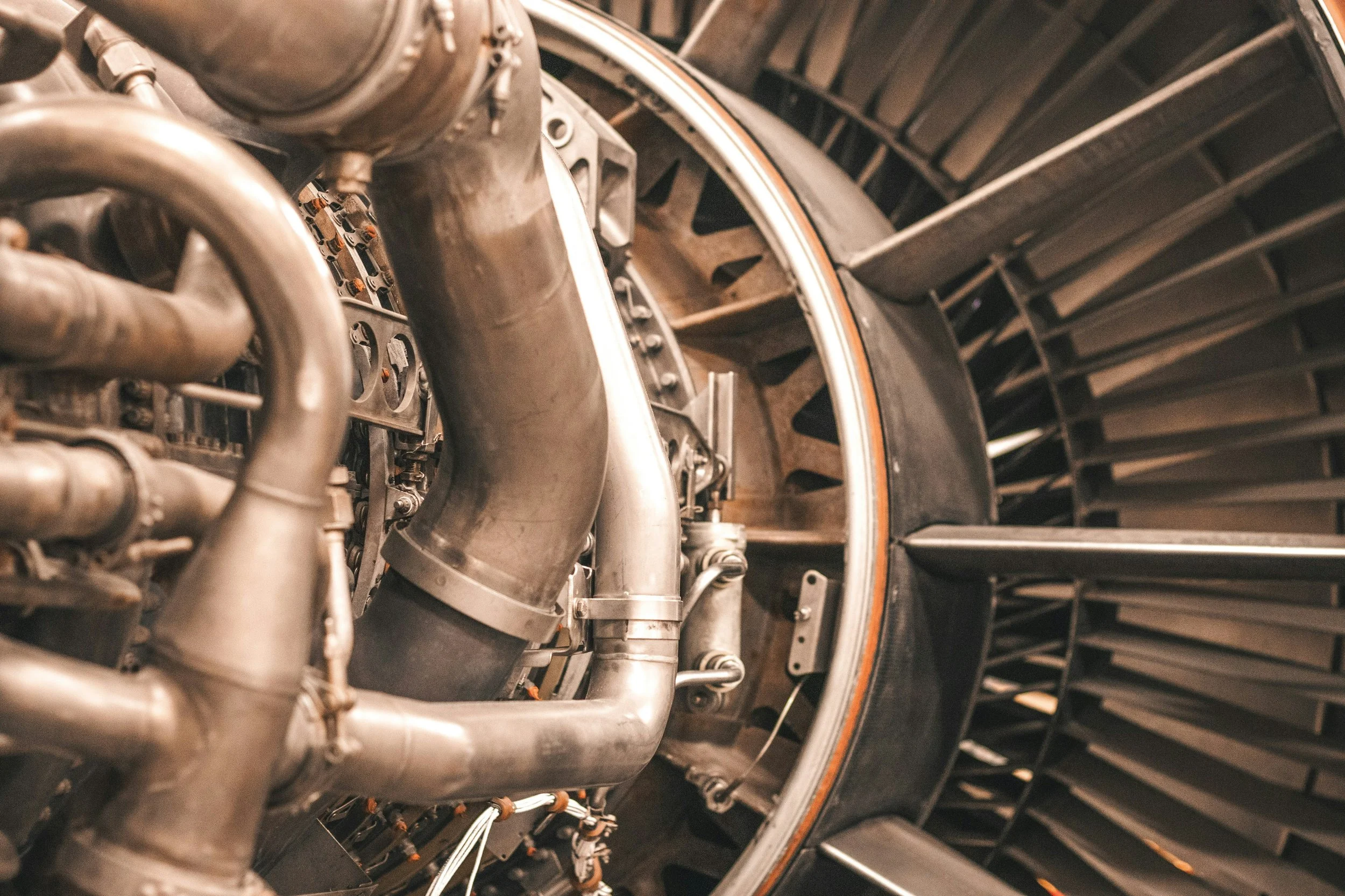 Detailed image of a jet engine