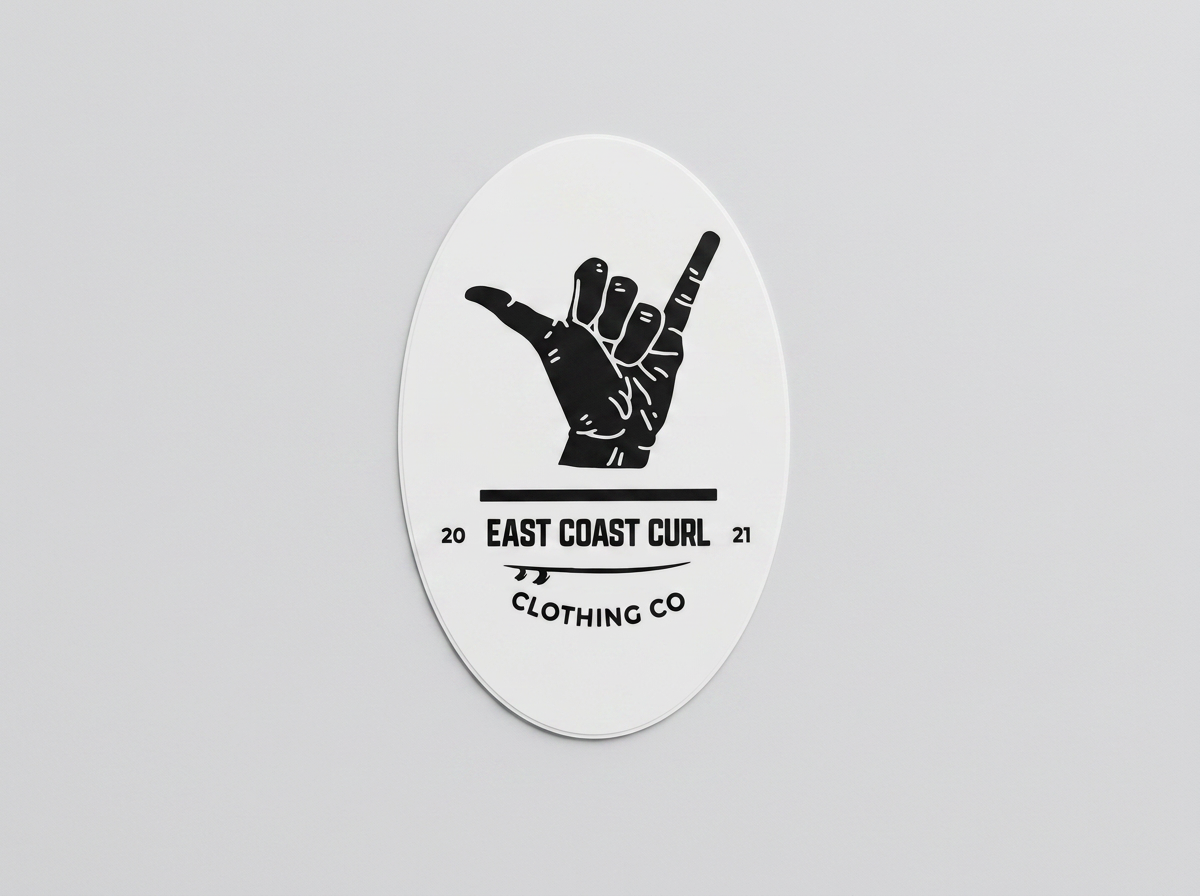 East coast curl Sticker