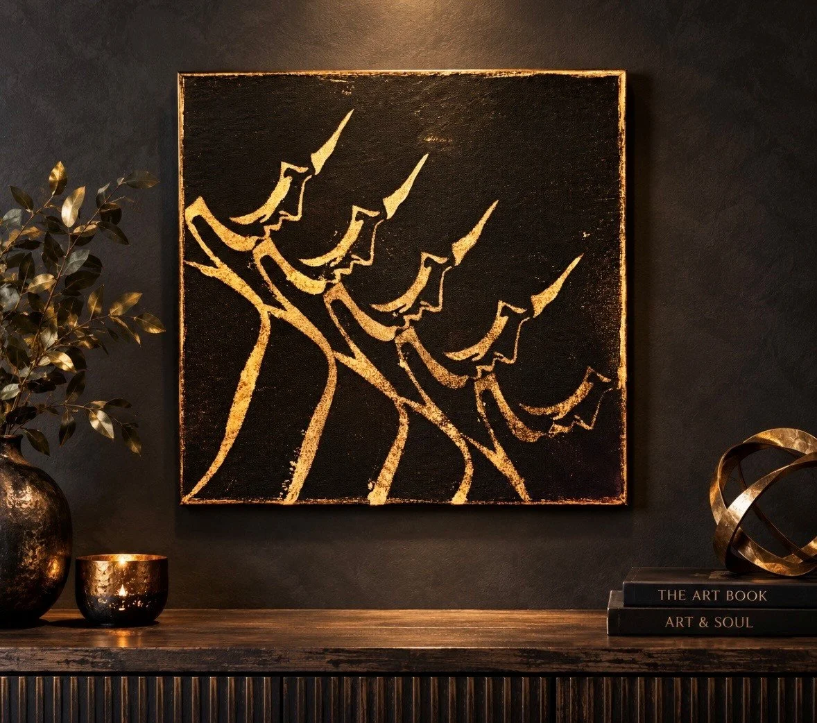 Echoes in Gold - Gold Gilded Canvas