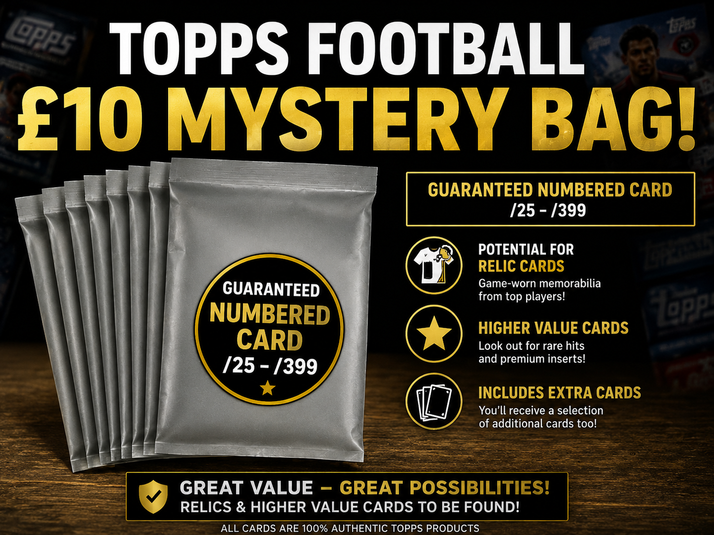 BM Collectibles Mystery Football Card Bag