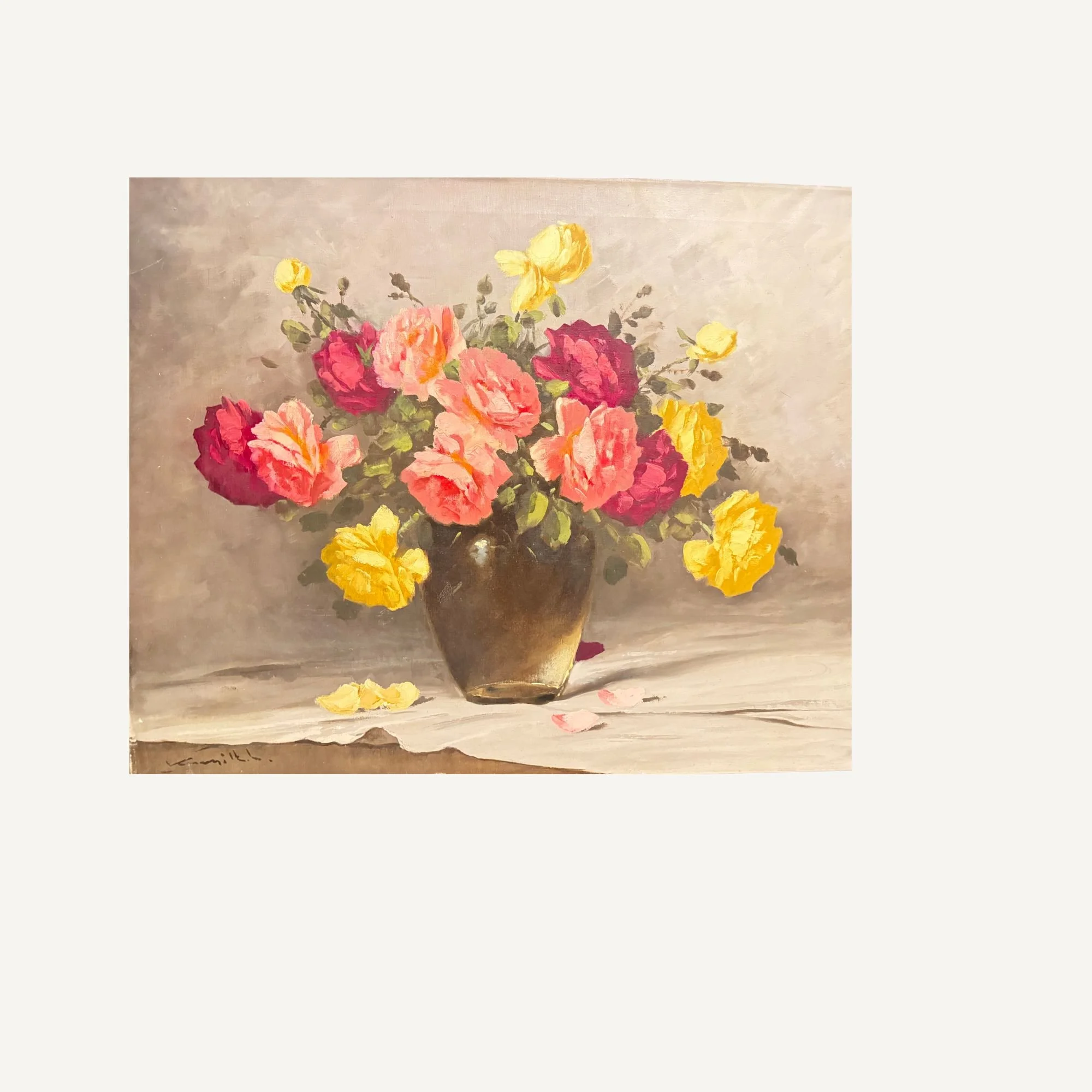 Vintage Floral Still Life Painting