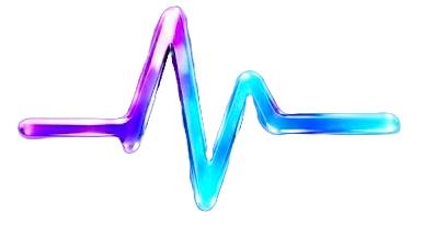 Colorful neon heartbeat line on a black background.