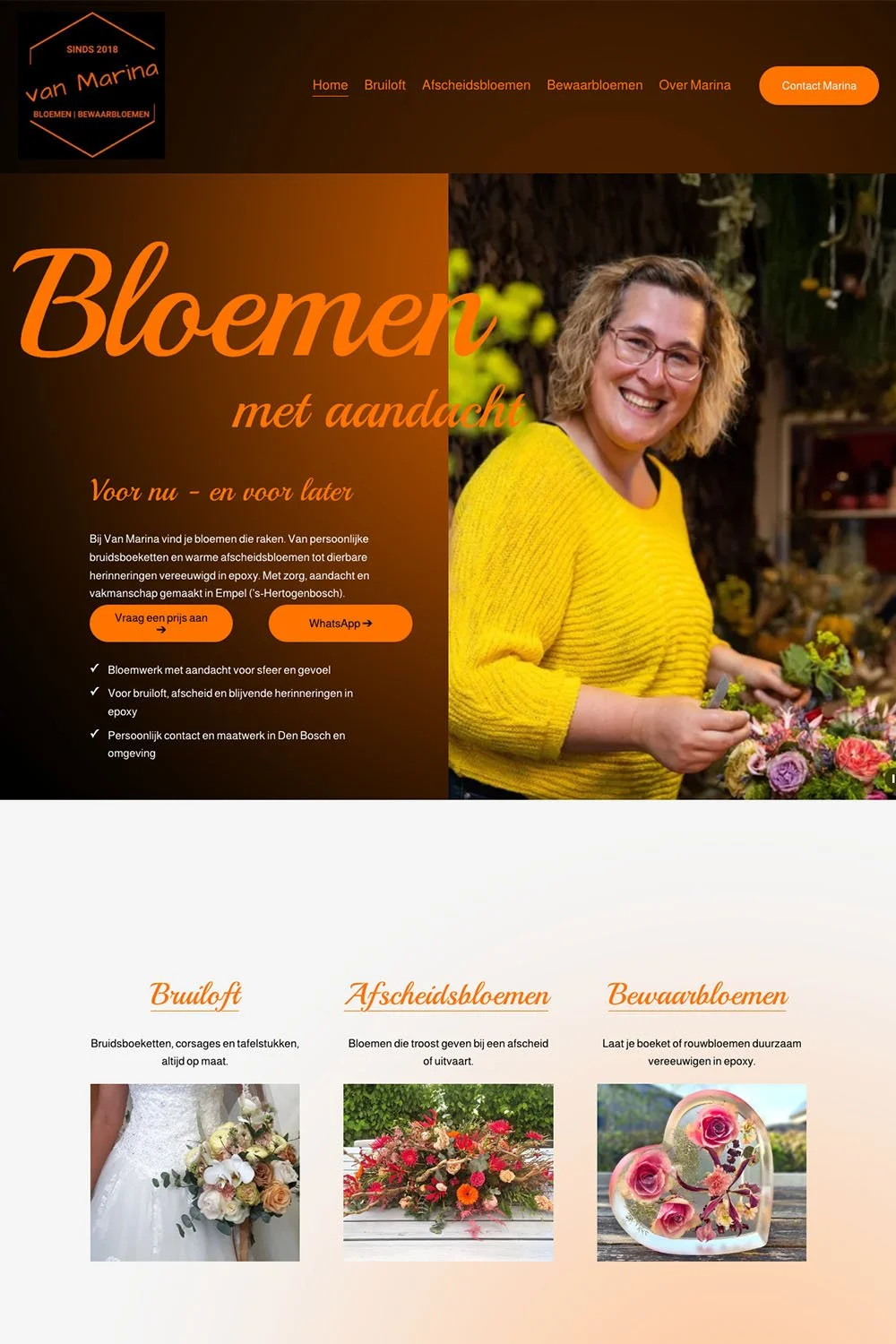 Website voor een bloemist