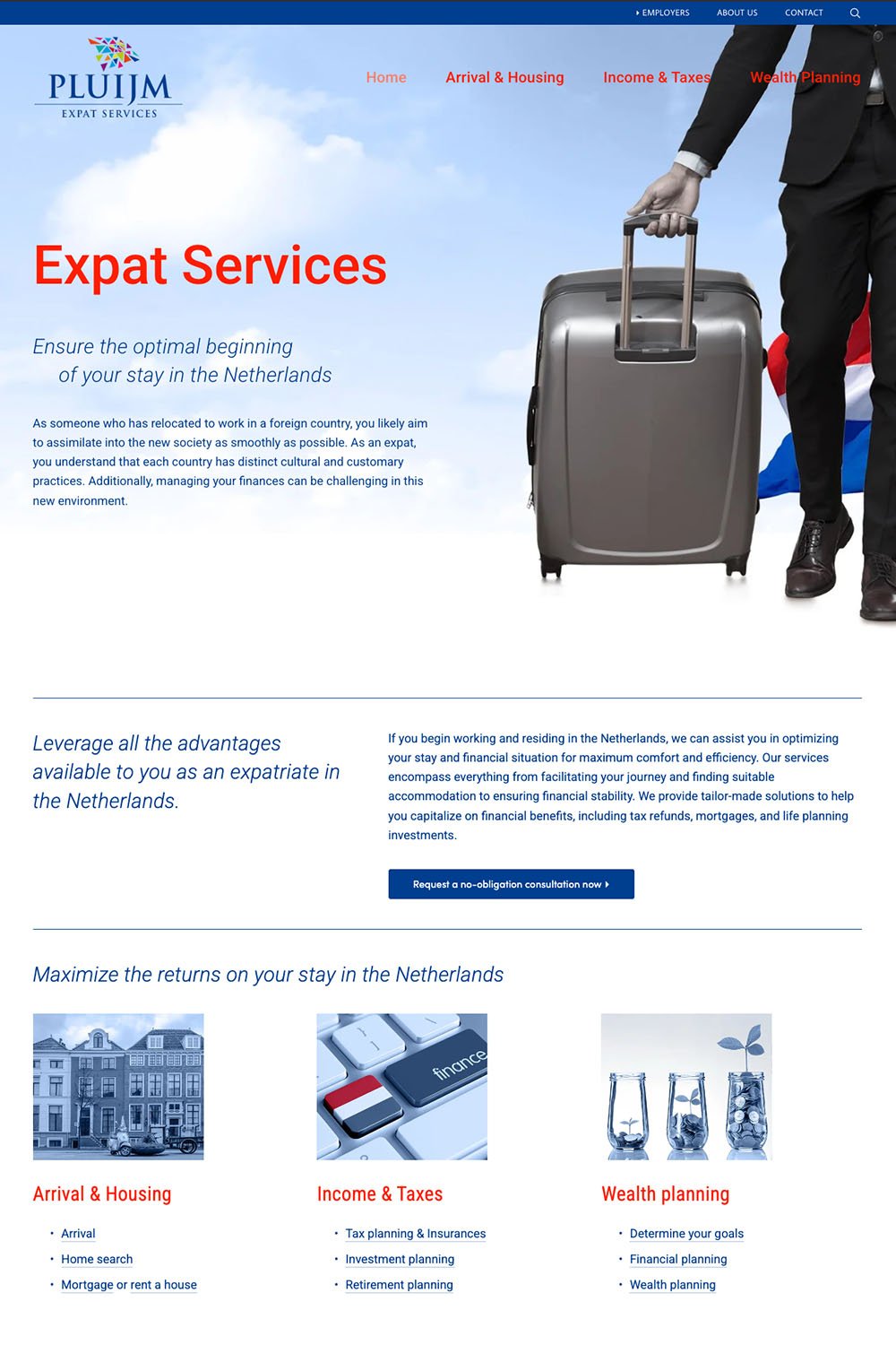 Website voor Pluijm Expat Services
