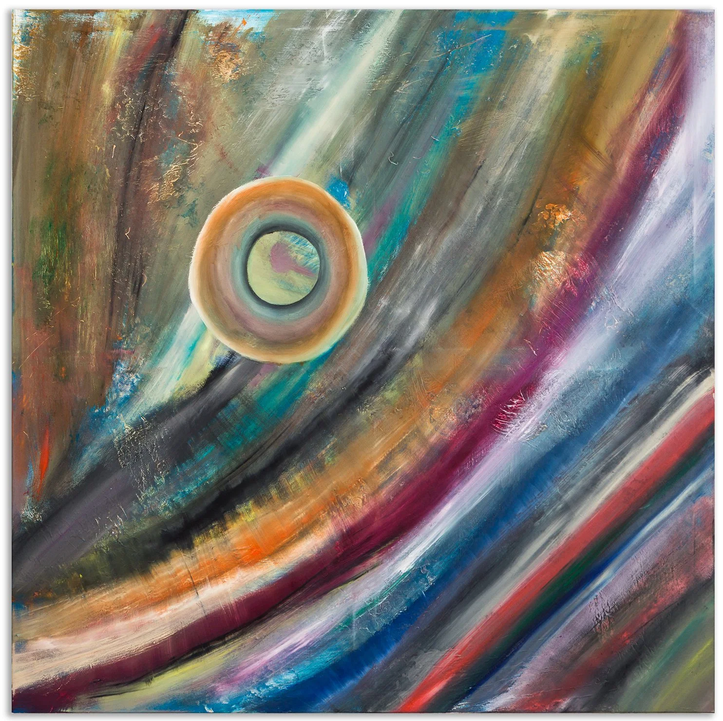     Zeitstrom / 2014 / 140 × 140 cm / Öl auf Leinwand‍    ‍ 