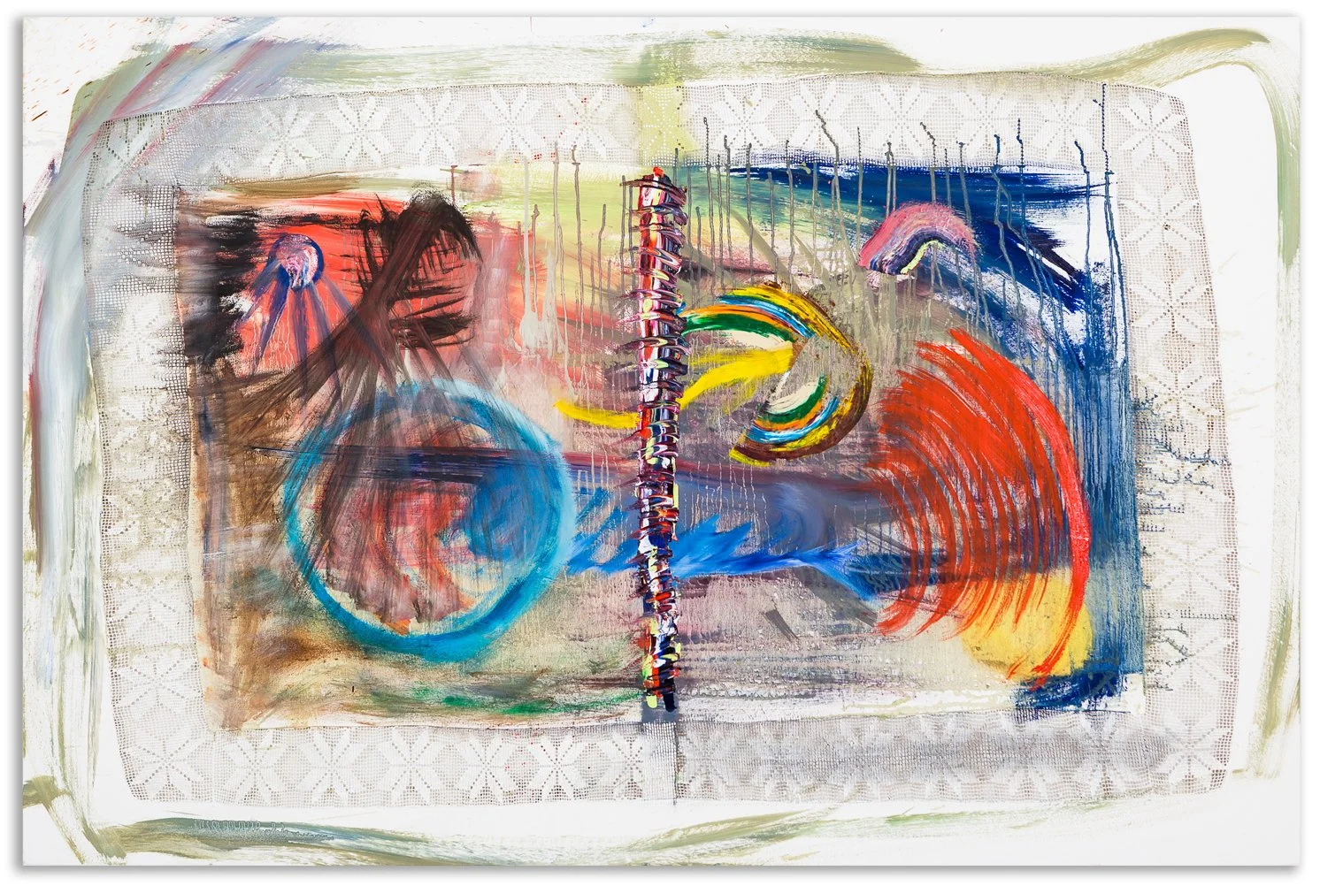     Zeitwirbel / 2013 / 110 × 164 cm / Öl auf Tischdecke 