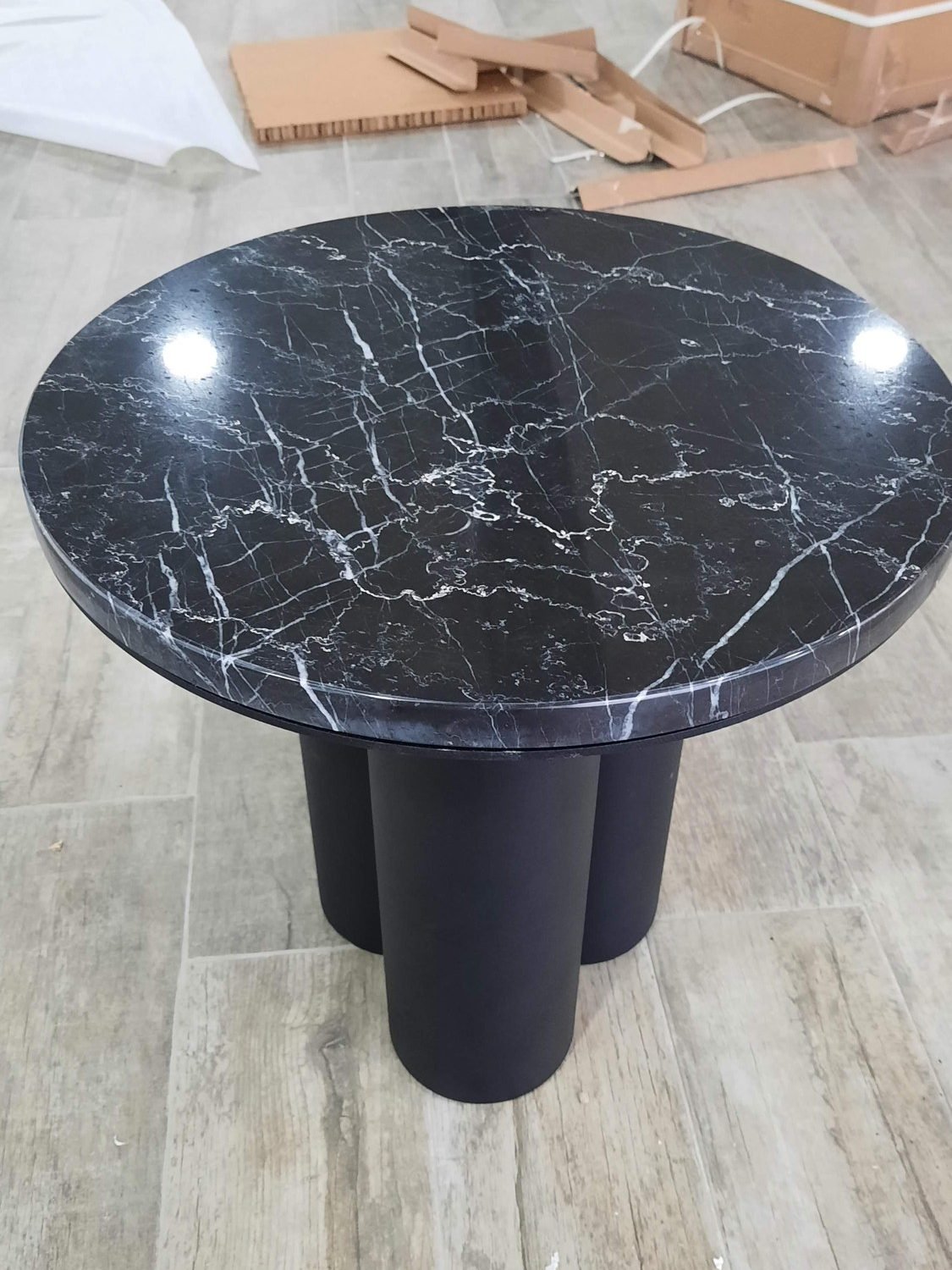 Side table, black marble