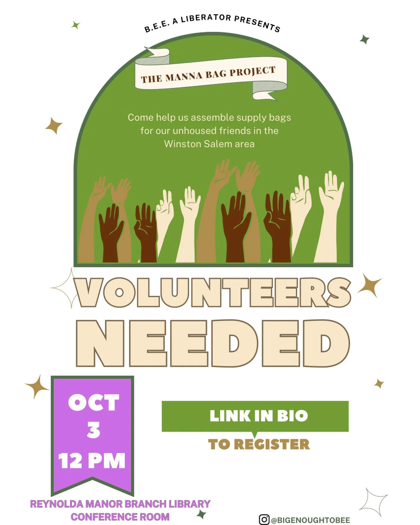 Please make sure you are registering! All supplies have been funded and purchased. We need people willing to give their time! Come make a difference in your community today 🫶🏾