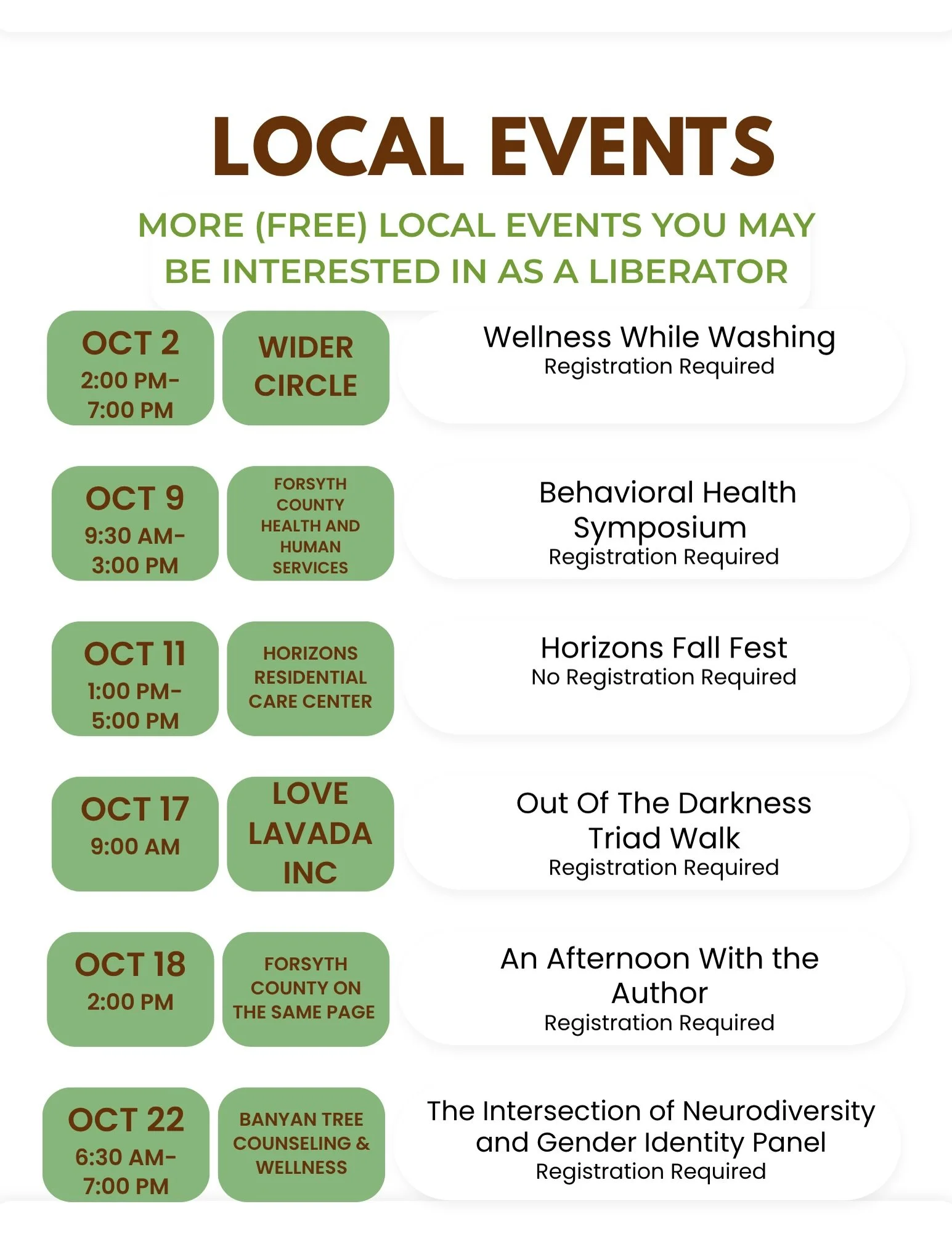 We just hosted one of our Manna Bag Assembly Events last night! Thank you to our volunteers 🖤. If you enjoy the work we do, here are some other events happening this month. Enjoy your community.