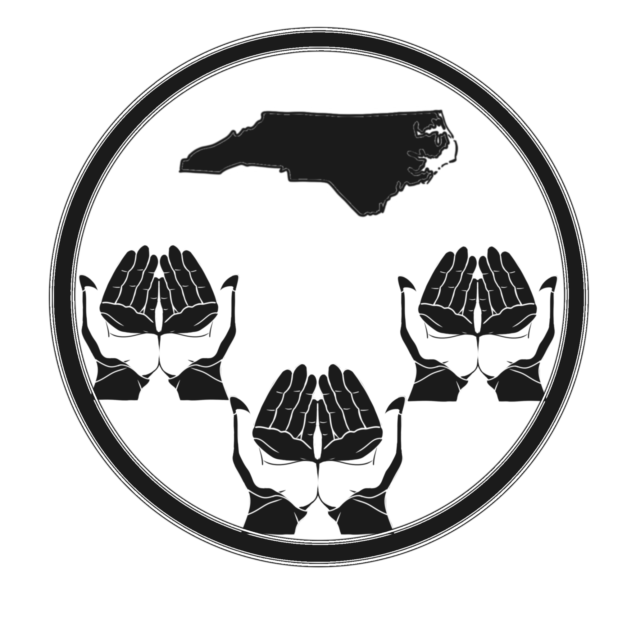 The 2026 B.E.E. A Liberator logo includes a circle which contains three pairs of cupped hands extended towards the silhouette of North Carolina.