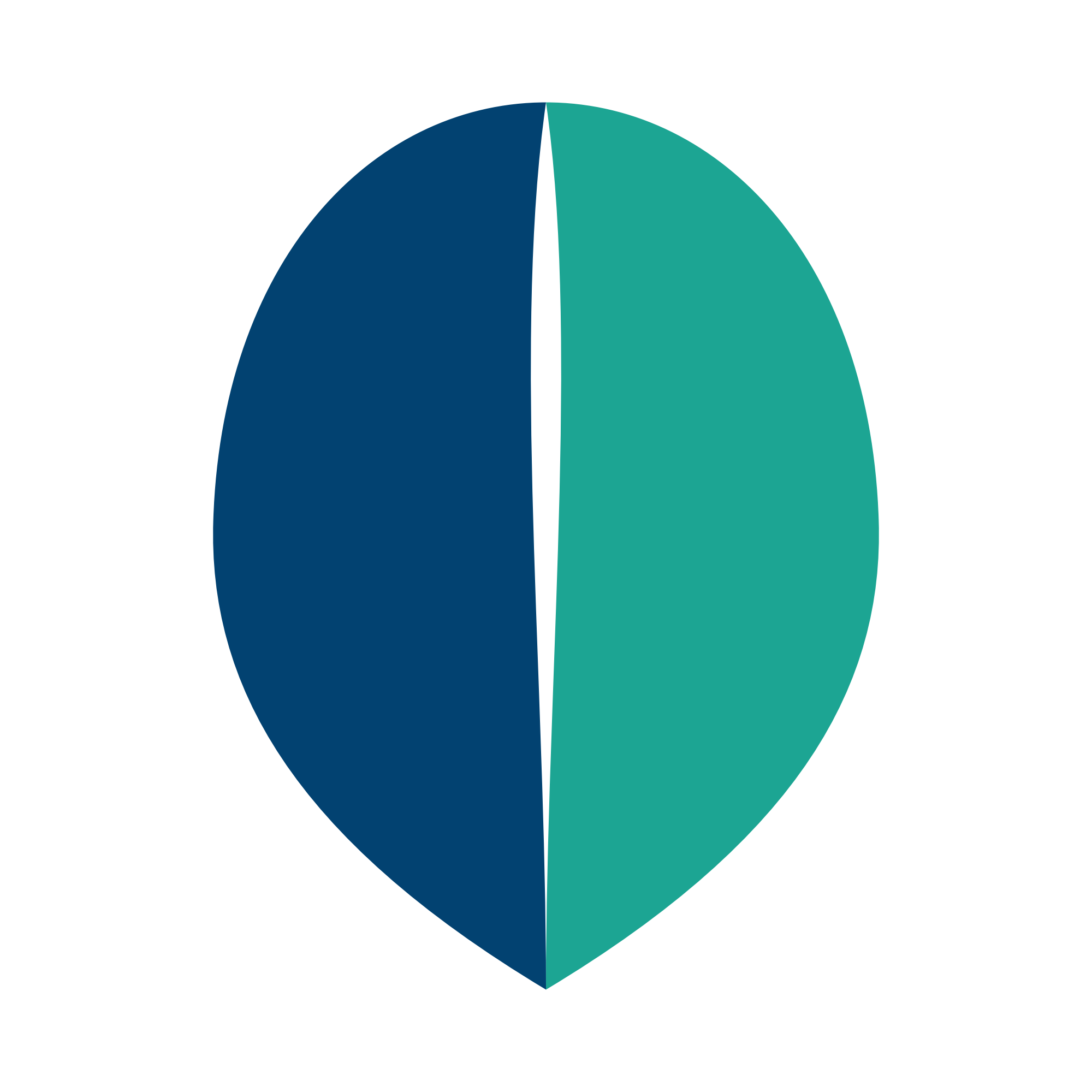 Navy and turquoise abstract figure