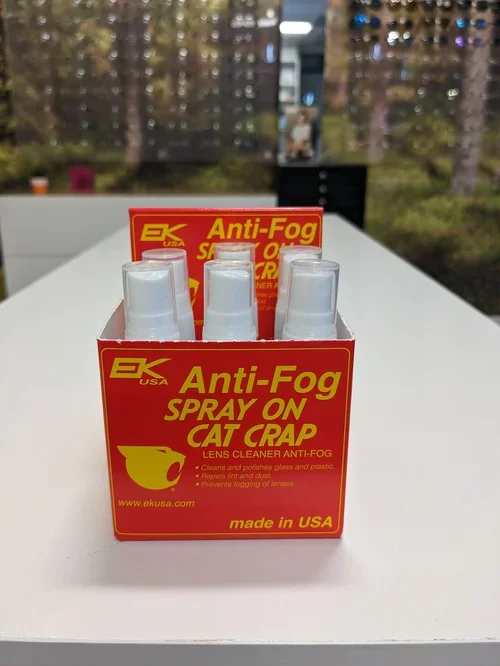   ANTI-FOG SPRAY   Anti-fog spray makes a practical and thoughtful gift, especially for anyone who wears glasses, goggles, or face masks. It helps keep lenses clear by preventing fogging, offering improved visibility in all kinds of conditions. Compa