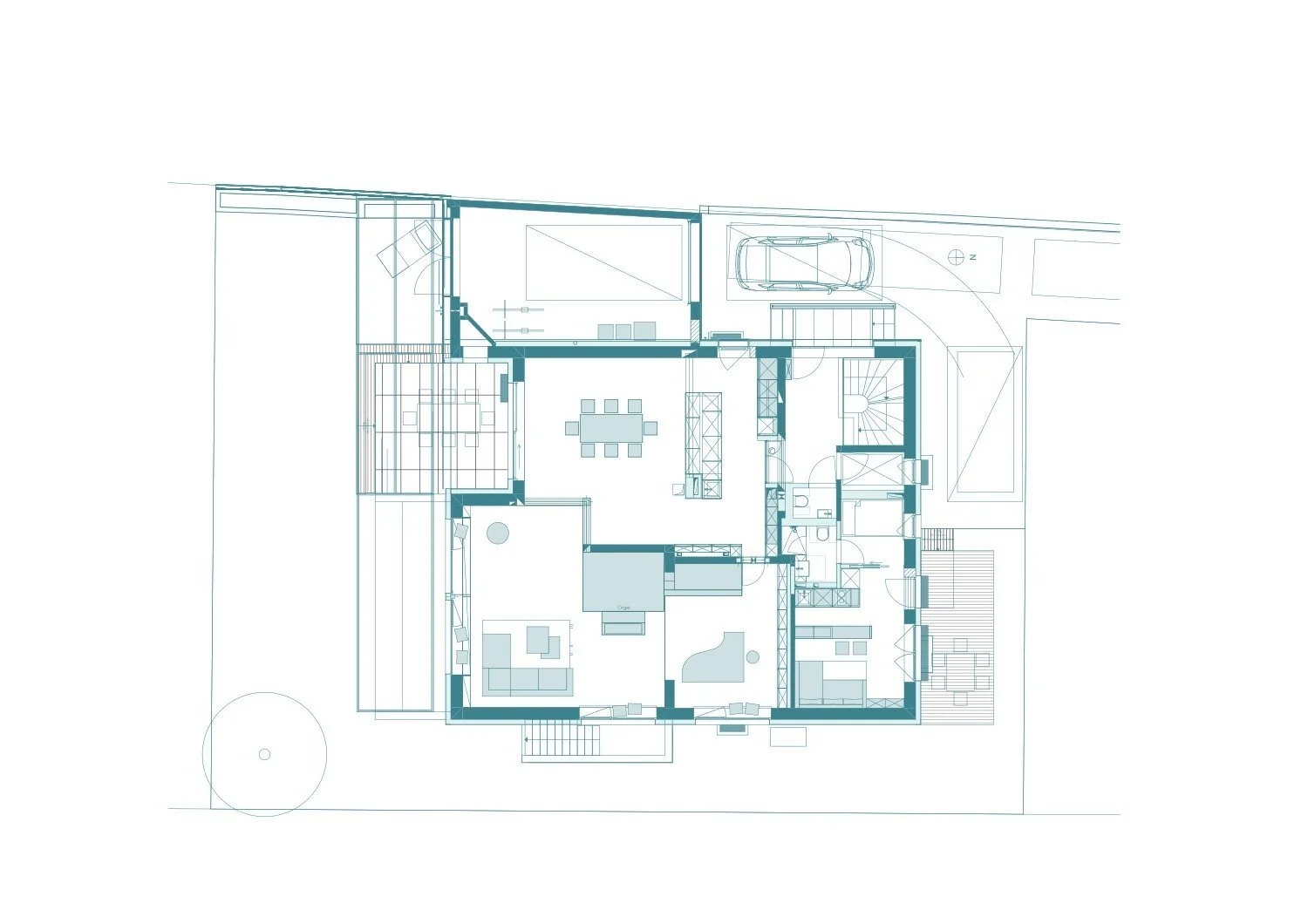 Grundriss Haus O in Nürnberg, geplant von d'ns Studio