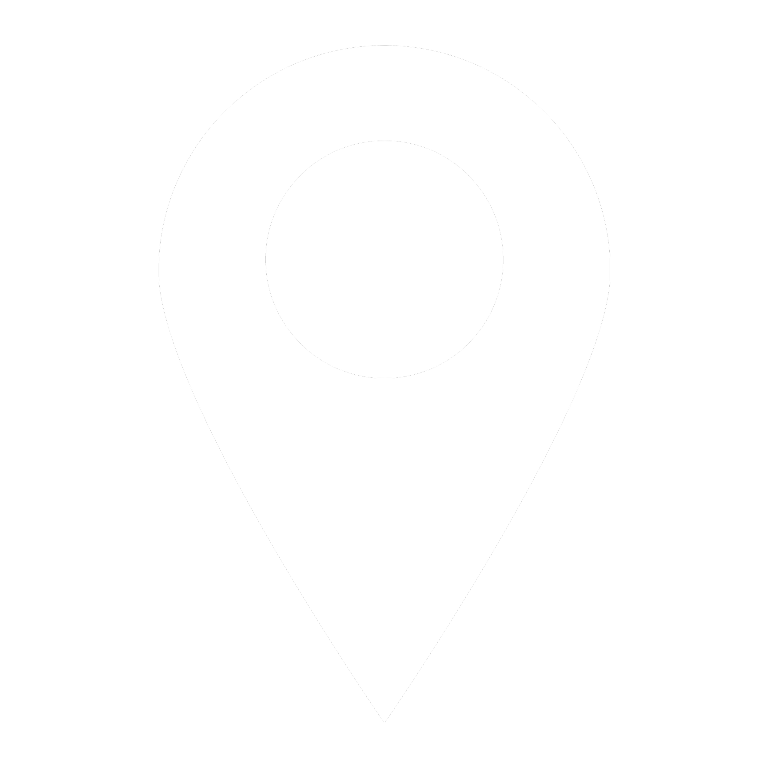 Black circle at the center of a white bullseye target symbol with black background.