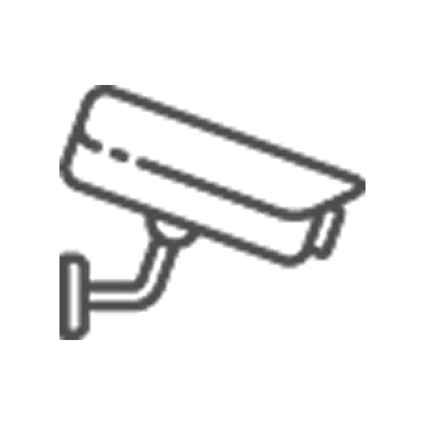Line drawing of a CCTV security camera