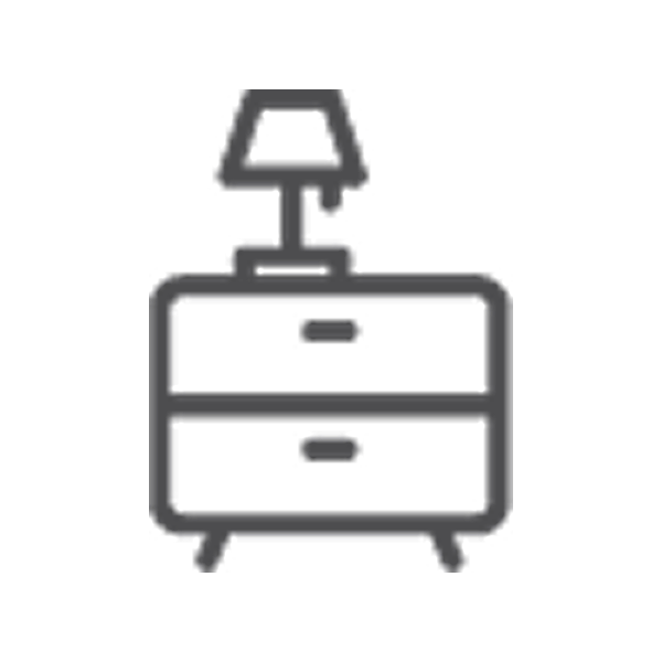 Icon of a nightstand with a lamp on top