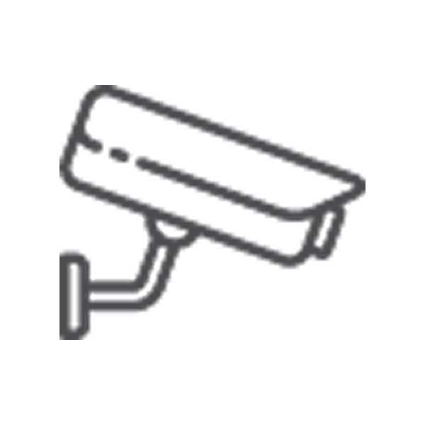 Line drawing of a CCTV security camera
